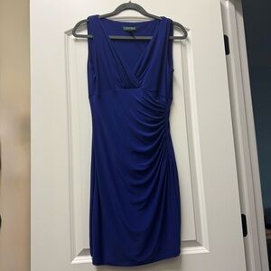 Lauren Ralph Lauren Royal Blue Gathered Mini Dress